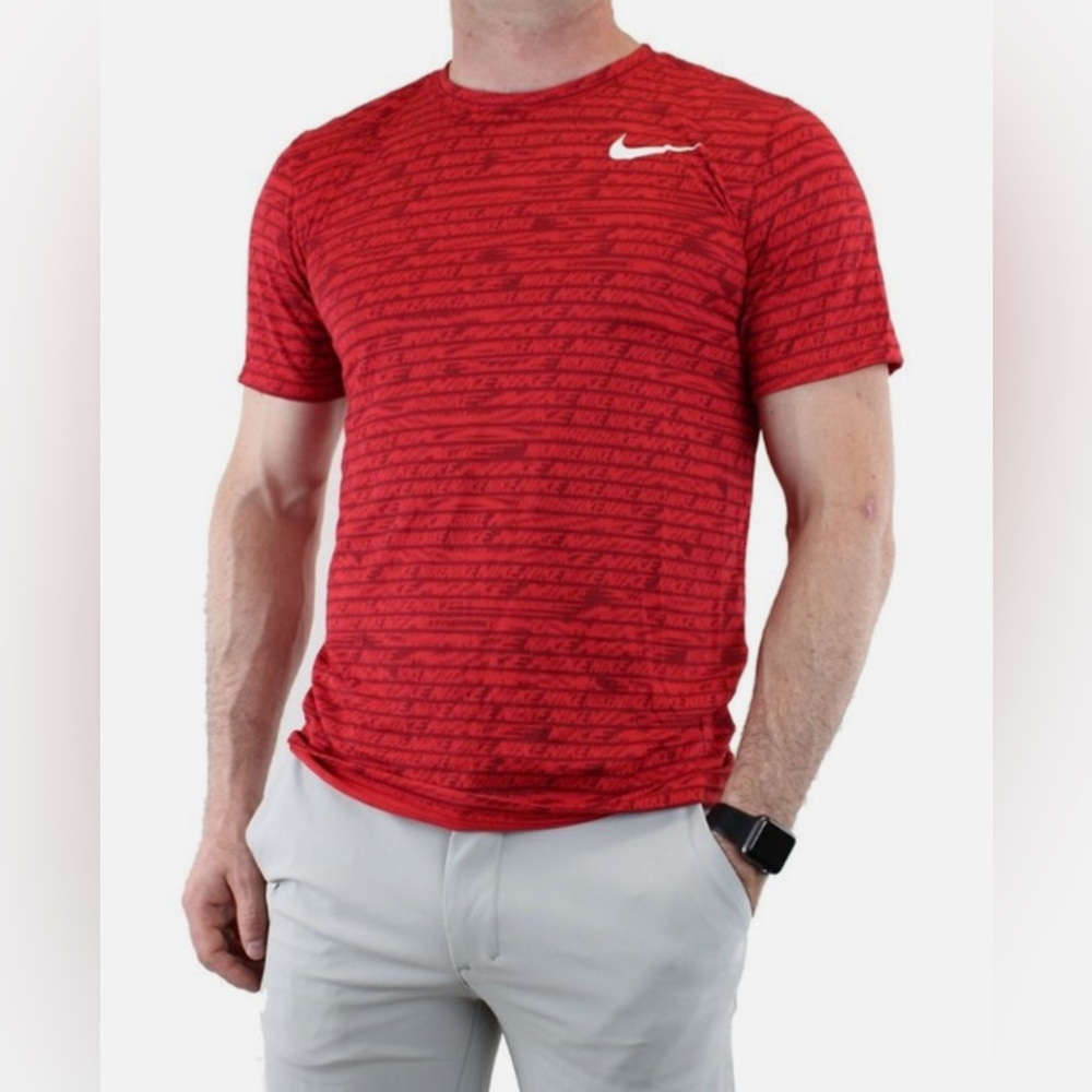 Nike Dri-Fit Legend T-Shirt Men's Athletic Training Printed Tee Red Large